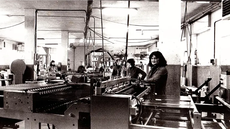 Foto d'epoca, datata anni 70, dello stabilimento produttivo di PG Plast