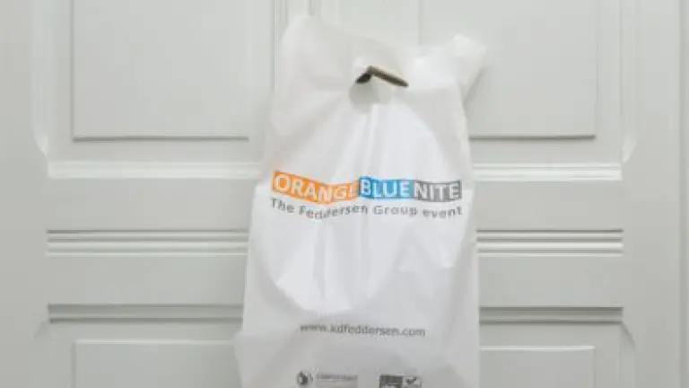 Borsa biodegradabile e compostabile personalizzata "Orange Blue Nite" - PG Plast